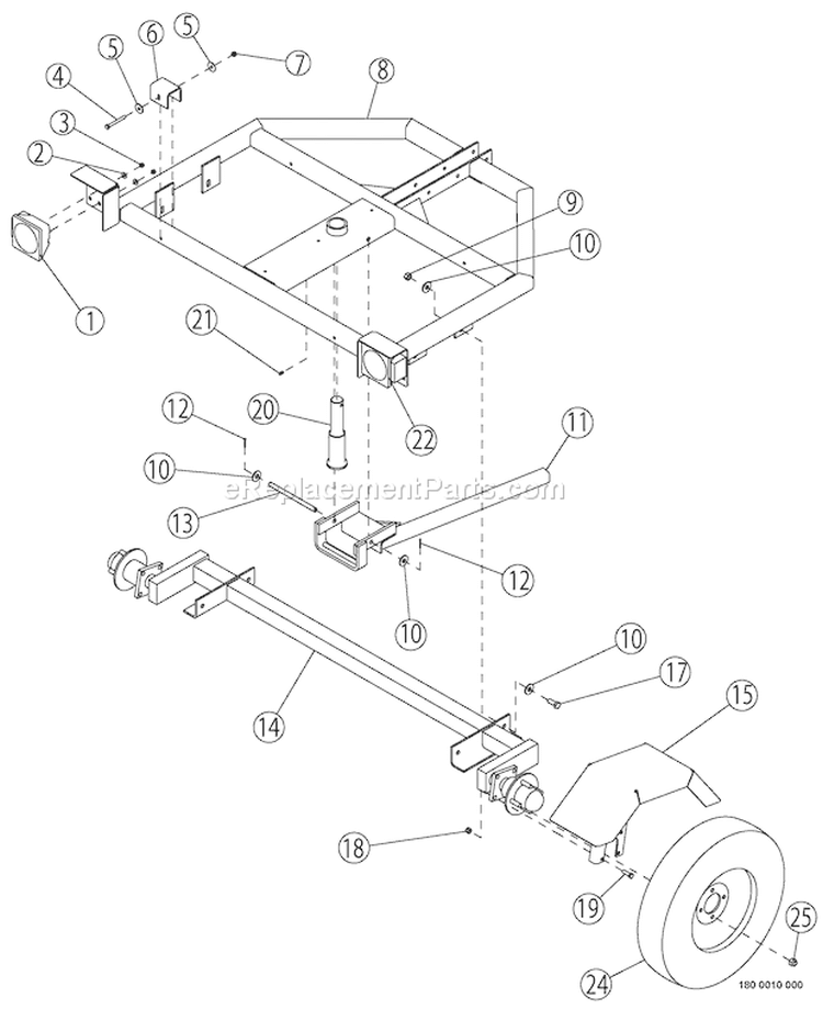 TraileráAssembly Diagram and Parts List for CH6614H 72620 Bear Cat Chipper Shredder